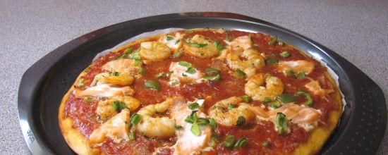 Pizza saumon gambas Pizza saumon gambas